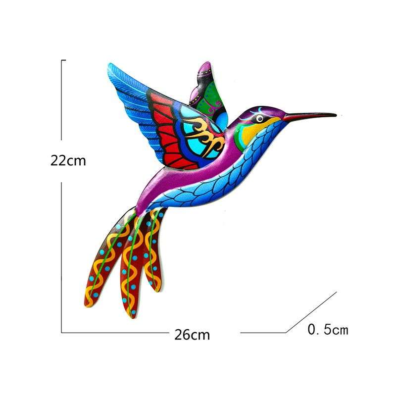 3D Metal Hand-made Hummingbird Wall Sculpture Decor