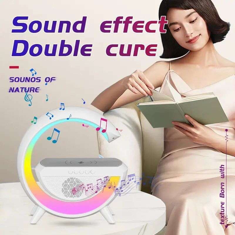 4 in1 Rainbow Atmosphere Desk Lamp Wireless Charger Portable Speaker