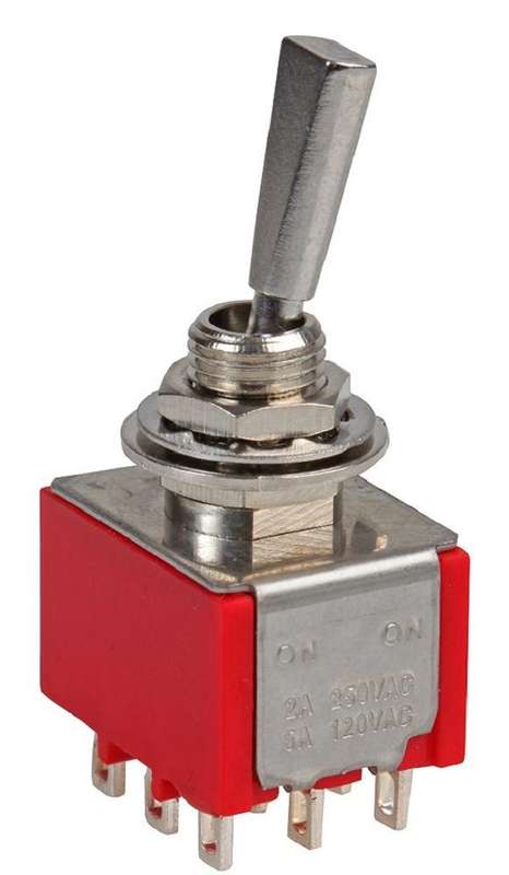 Multicomp Pro (1M31T6B11M1QE) Toggle Switch, On-On, 3PDT, Non Illuminated