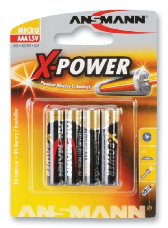 Ansmann (5015653) Battery, X-Power Premium, 1.5 V, AAA, Alkaline, 1.3 Ah
