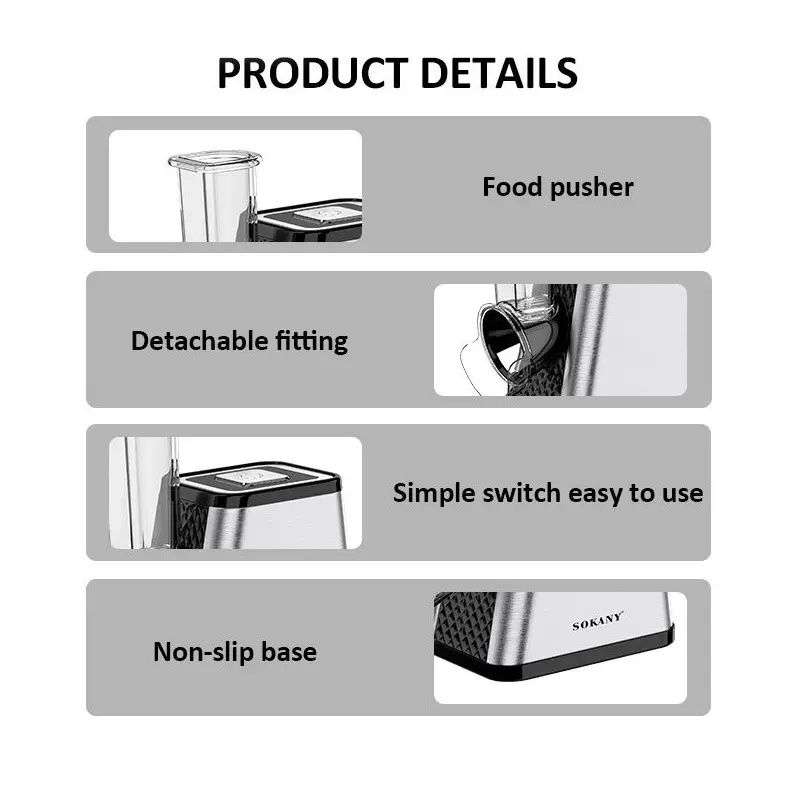 Sokany 5 in 1 electric vegetable slicer
