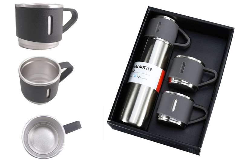 Thermo vacuum insulated flask bottle with cups - 500ml
