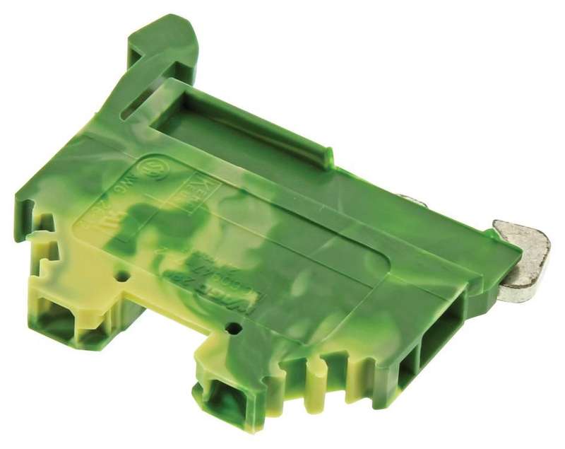 Wago (280-107) DIN Rail Mount Terminal Block, 2 Ways, 28 AWG, 12 AWG