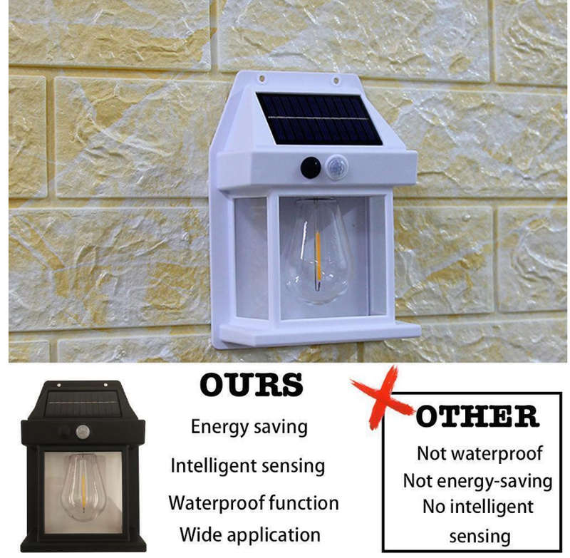 Solar Tungsten Wall Light Outdoor Wireless Motion Sensor LED