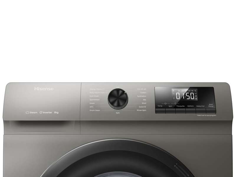 Hisense 8kg Front Loader Washing Machine with Inverter Titanium Grey- WFQP8012VMT