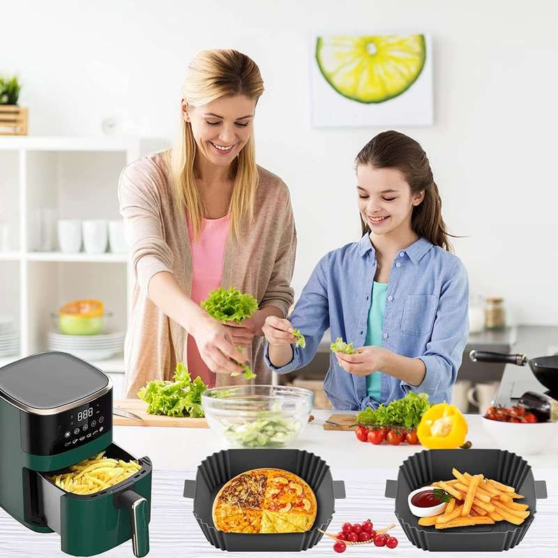 20cm Square Silicone Air Fryer Liner - Set of 2