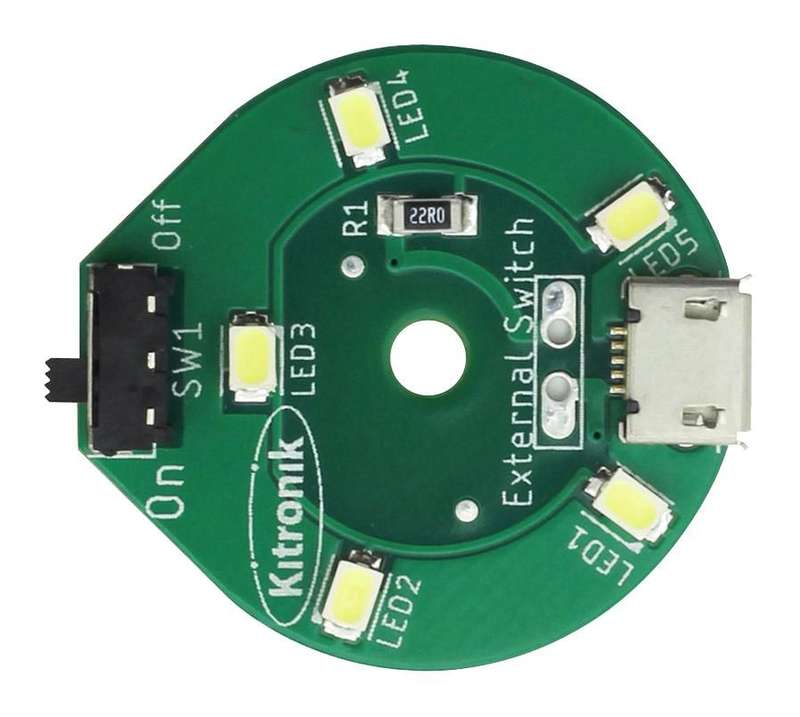 Kitronik (35157) USB LED Board, Round, White, LED Lighting, Lighting