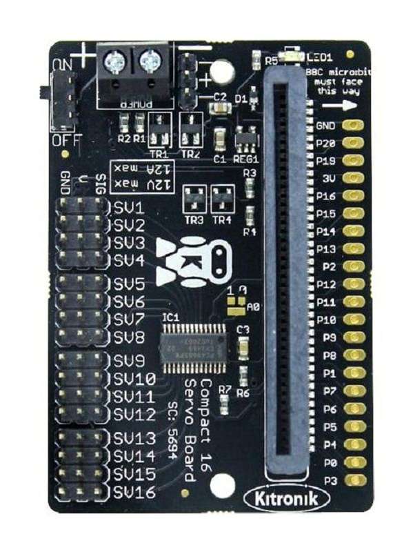Kitronik (5694) Servo Driver Board, 3 V to 12 V Supply, 16 Channel