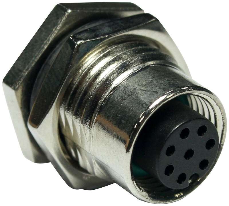 Amphenol (M12A-08PFFP-SF8001) Sensor Connector, 8 Pole, M12, Receptacle,