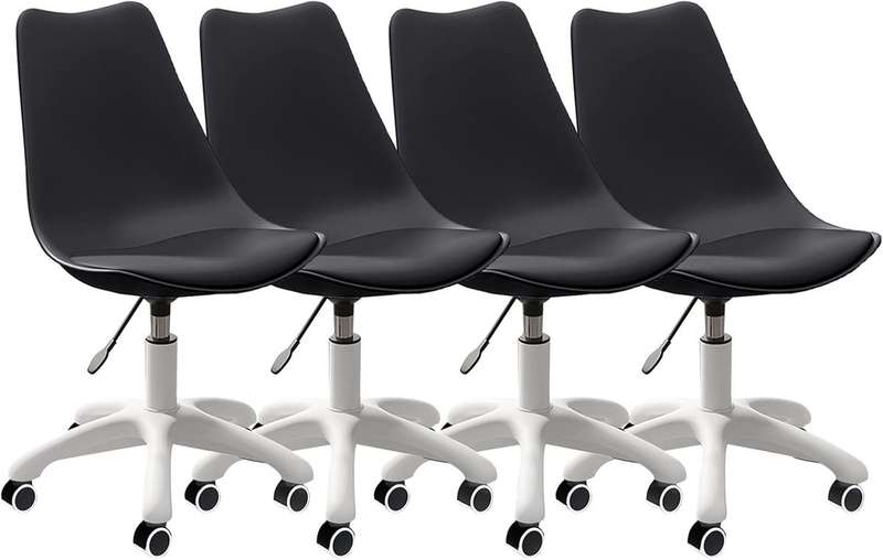Modern Stylish Office Desk Chairs- 4 Pack-Black