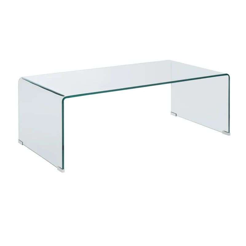 1.2m Clear Glass Coffee Table