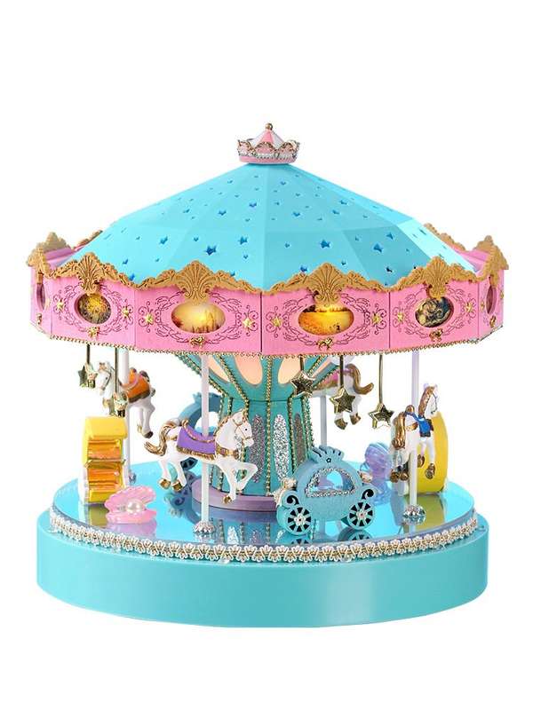 Cuteroom DIY Miniature Music Rotating House - Enchanted Carousel Music Box