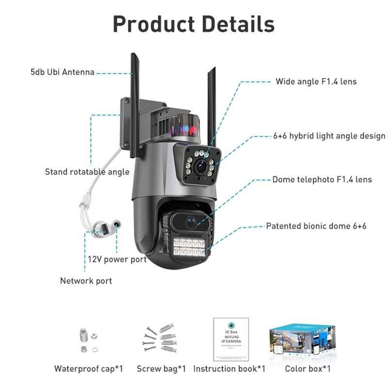 Smart Home Security Camera Dual Lens