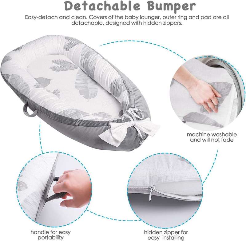 Baby Lounger for Newborn Infant Baby Nest Sleeper - Gray