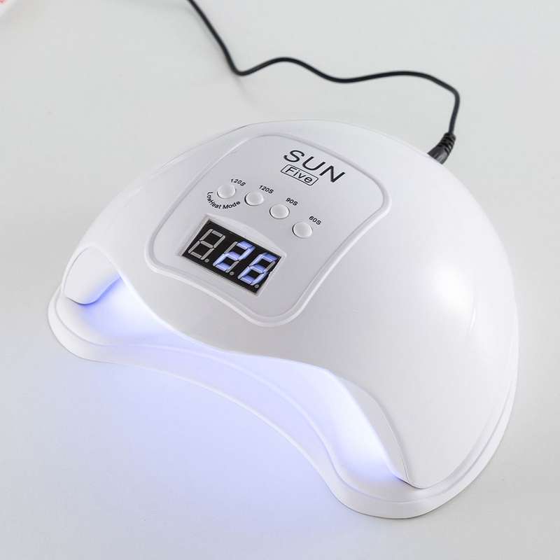 48W SUN Five Nail Curing Drying Lamp with Infrared Sensing Auto on Function - White