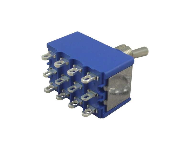 Apem (5666A) Toggle Switch, On-On, 4PDT, Non Illuminated
