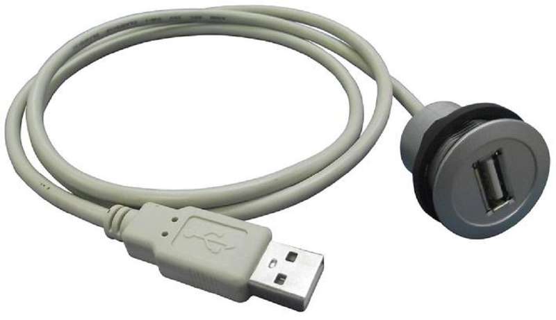Harting 09 45 452 1921) USB Cable, Type A Plug to Type A Receptacle, 1 m