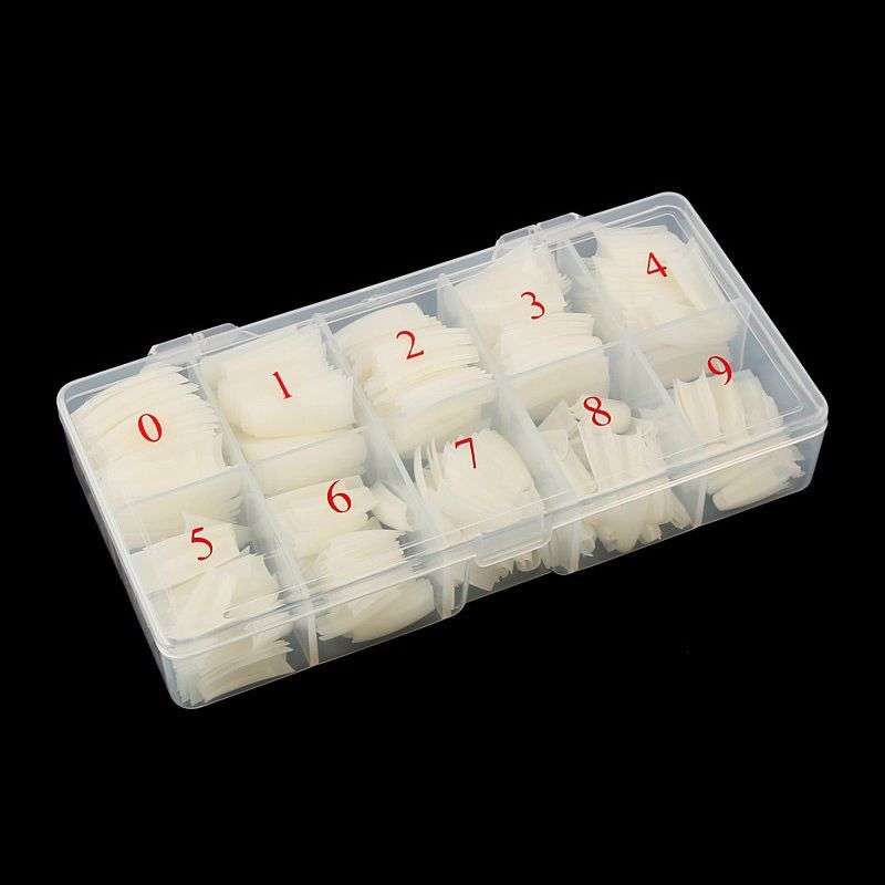 500 Piece Lady French Acrylic Style Artificial False Nails - Transparent