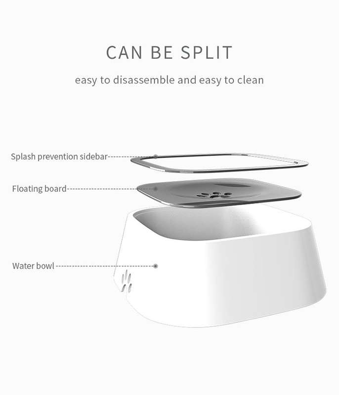 1.5L Anti-Slip Base Splash Free Pet Water Bowl