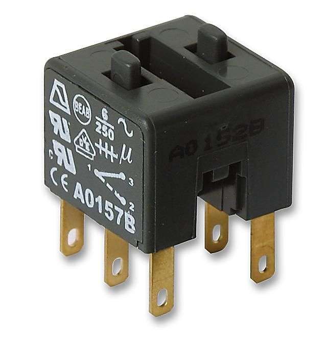 Apem (A0152B) Contact Block, DPDT, 6 A, 250 V, 2 Pole, Quick Connect