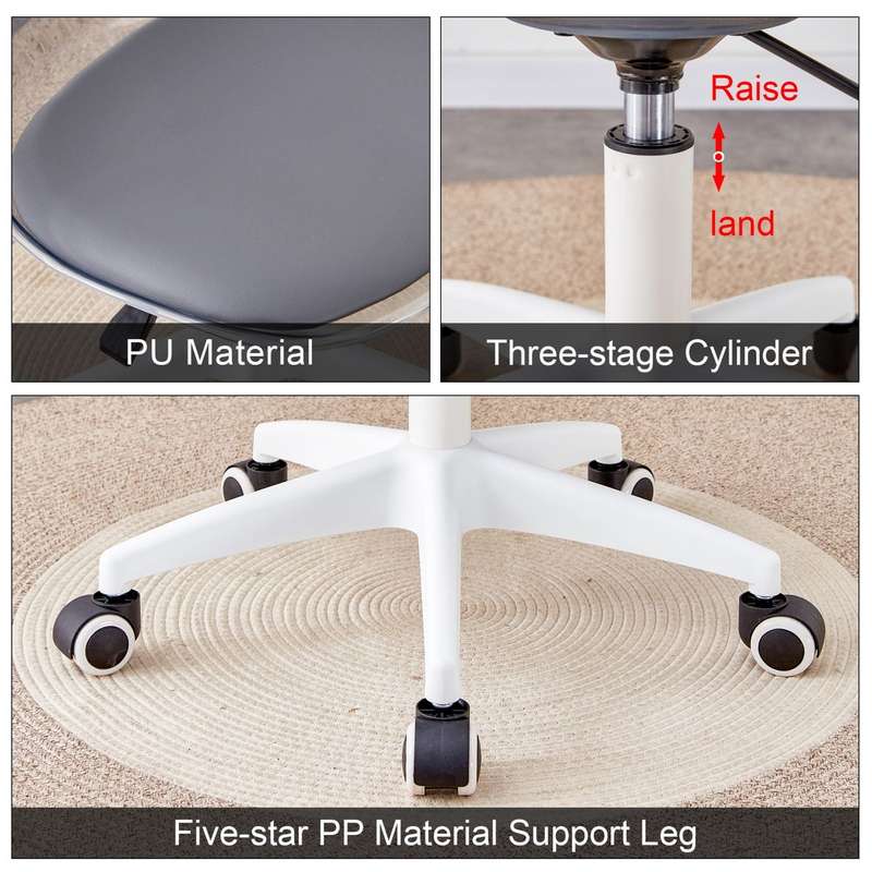 Transparent Office Chair with Colored Seat Pad -  Grey