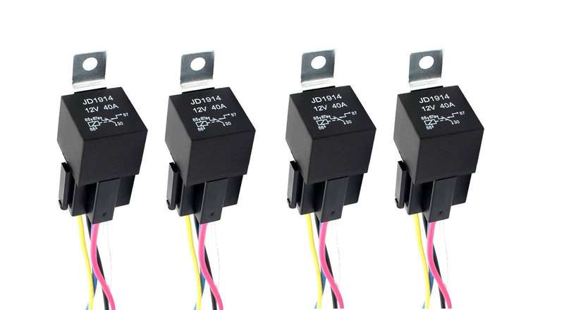 4 Pack Heavy Duty Automotive Waterproof Relay And Wiring Harness (5-PIN)