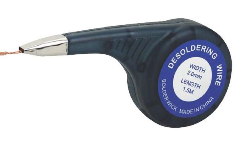 Duratool (DT000080) Desoldering Wire, Black, 1.5 mm Width, 1.5 m Length