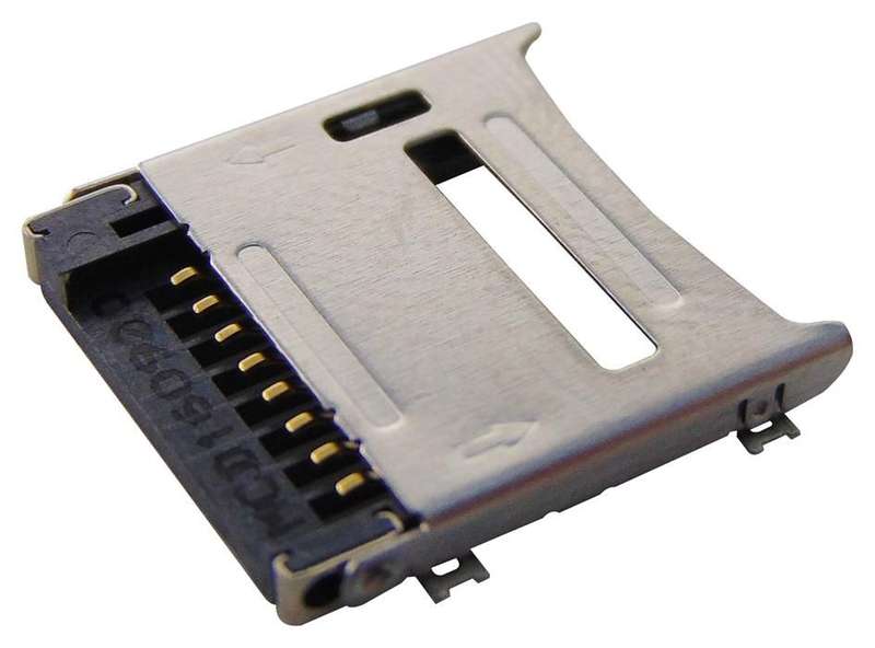 Molex (47219-2001) Memory Card Connector, MicroSD, Hinged, 8 Contacts