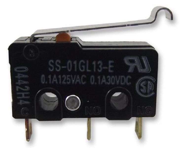 Omron (SS-01GL13P BY OMZ) Microswitch, Subminiature, Simulated Roller Lever