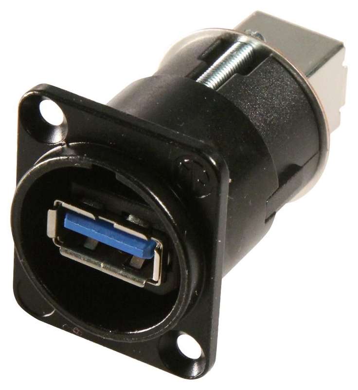 Neutrik (NAUSB3-B) USB Adapter, USB 3.0, NAUSB, Brass
