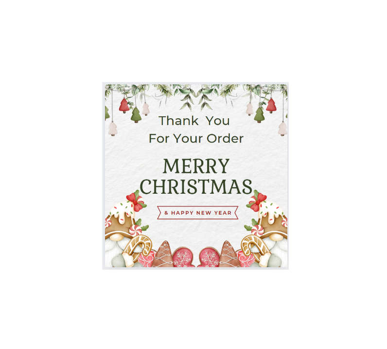 Christmas Thank You Stickers - Pack of 100 Stickers
