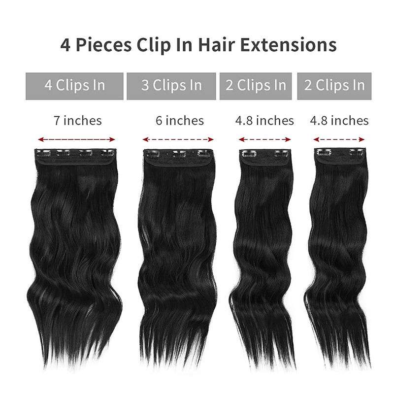 50cm Curly Wavy Long 4 PCS Set Thick Clip In On Hair Extensions - 9#