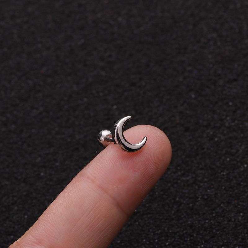 Bigfive 18 Pieces 16G Stud Tragus Piercing Jewelry Cartilage Earrings - Silver