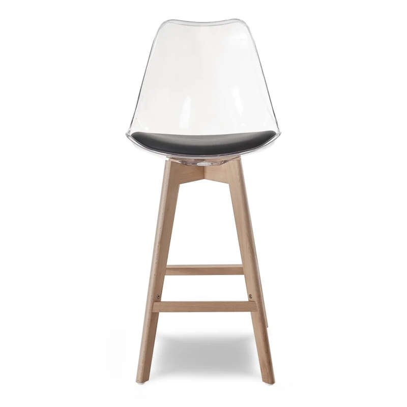 Transparent High Bar stools- Ergonomic & Elegant Design- Transparent Black