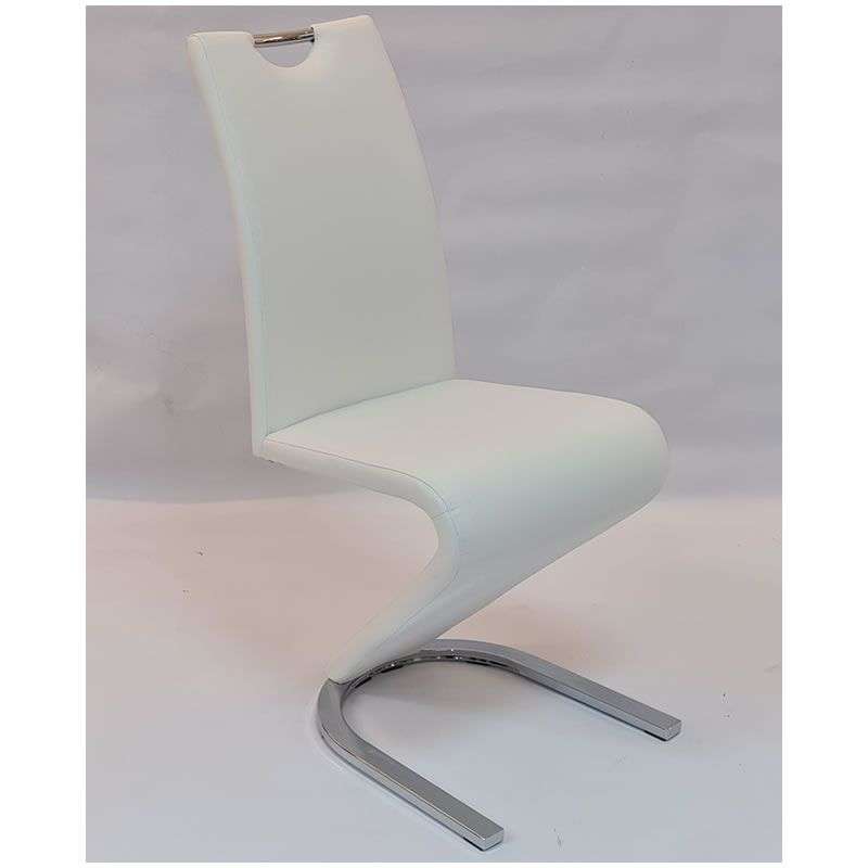 Dining Chairs Set of 2 Z-Shape Luxury and Modern  - White Colour