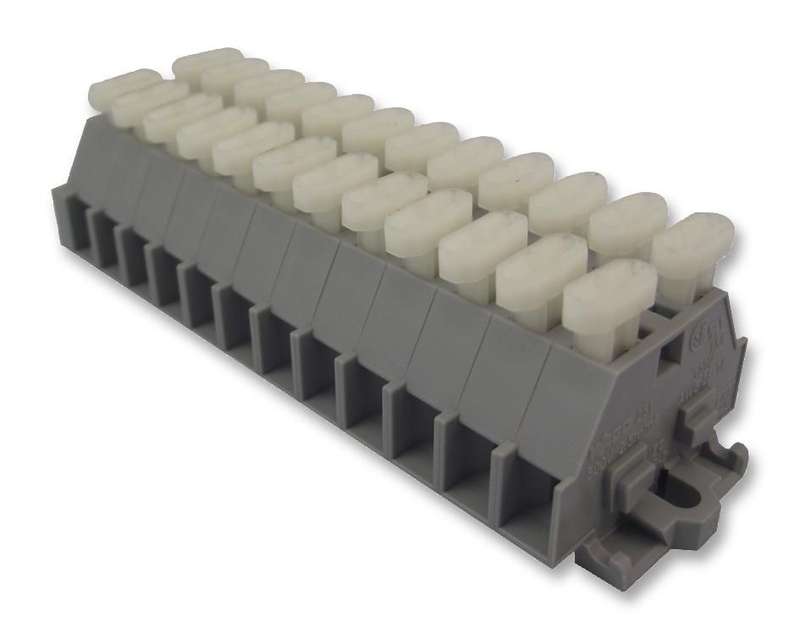 Wago (261-112/341-000) DIN Rail Mount Terminal Block, 12 Ways, 28 AWG