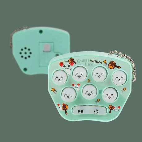 Mini Hand-Held Whack-A-Mole Game On Keychain - Green