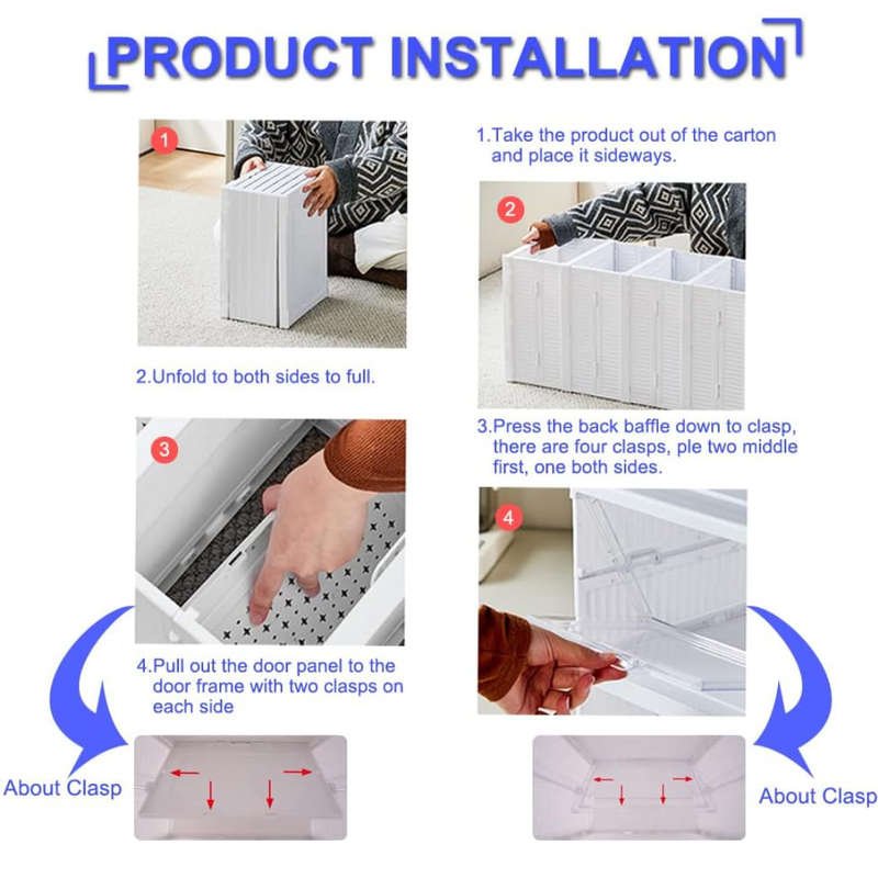 3 Tier Installation Free Shoe Box Clear Stackable Shoe Organizer for Closet