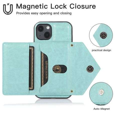 Leather with Adjustable Crossbody Strap Shockproof Wallet Case For iPhone 14