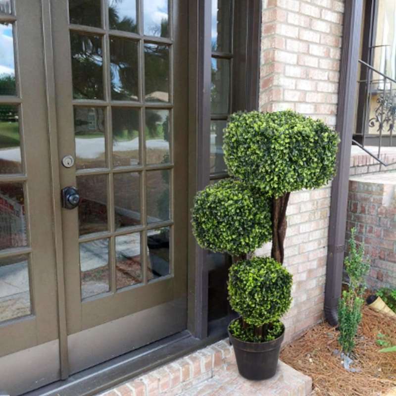 Artificial Boxwood Square Topiary Tree
