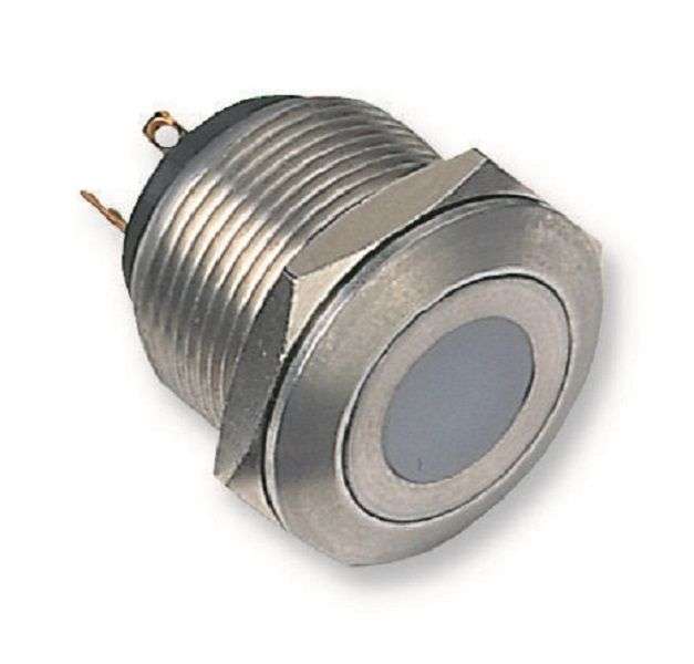 Apem (AV09C7L3D2403E) Vandal Resistant Switch, AV Series, 19.2 mm