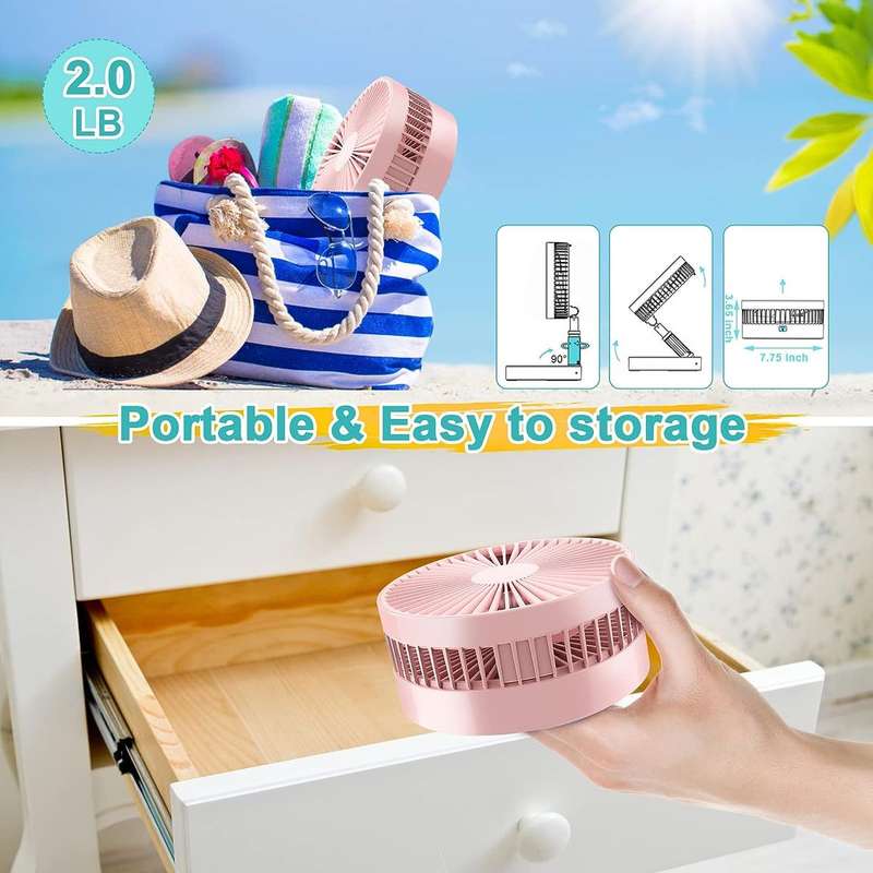 Rechargeable Extendable Folding Fan