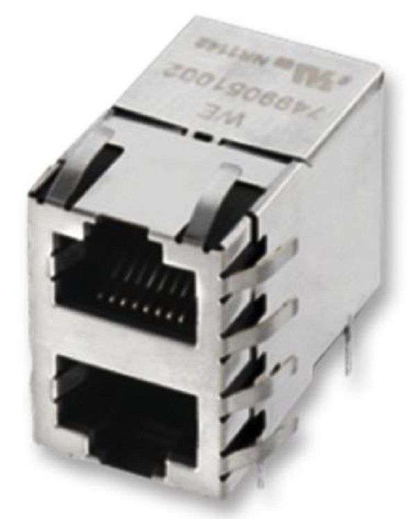 Wurth Elektronik (7499051002) Modular Connector, RJ45 Jack, 1 x 2 (Ganged)