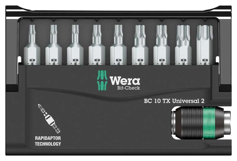 Wera (05057115001) Bit Set, Universal Holder, Bit Check, Torx, 11 Piece