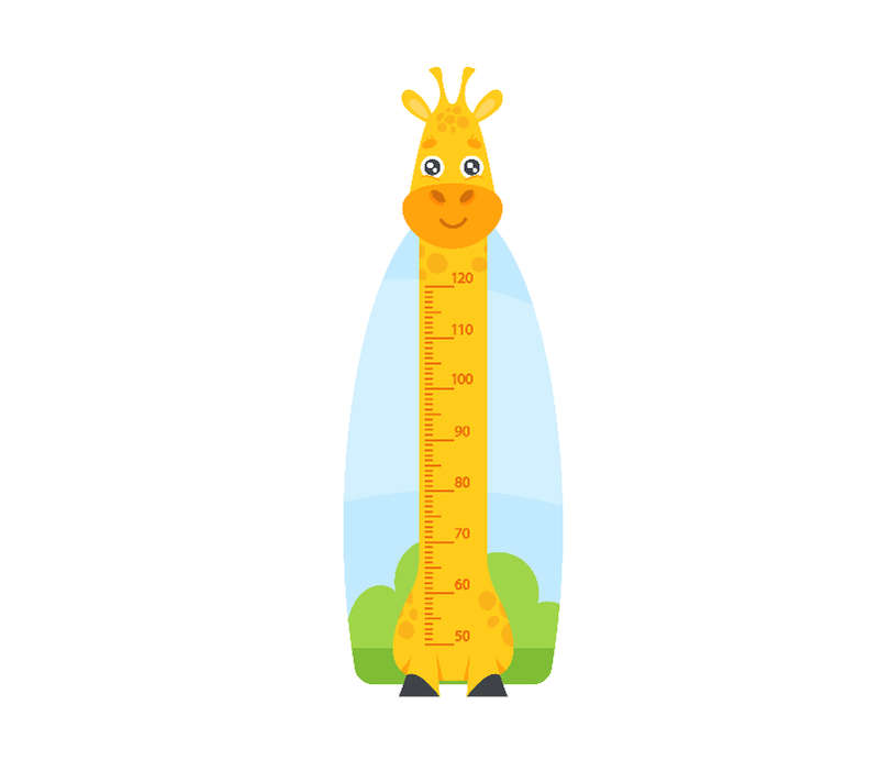 Height Chart Wall Vinyl - Cute Giraffe Wall Vinyl - Peel and Stick