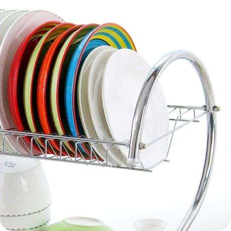 2 Layer Steel Tableware & Dish Rack with Cups and Cutlery Holders (PLEASE READ DESCRIPTION)