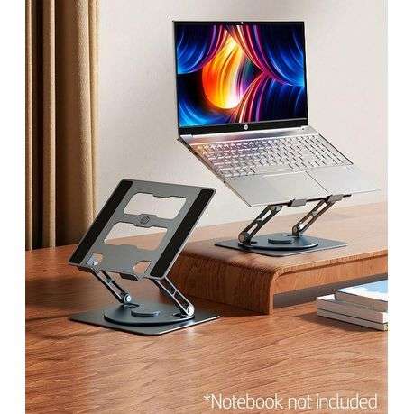HP - Anti-Slip Laptop Stand With 360 Rotating Base - Dark Grey