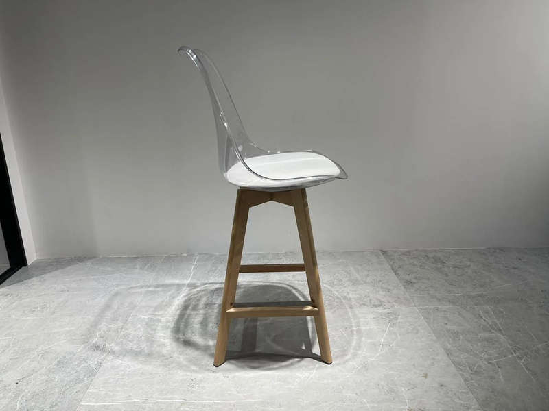 Transparent High Bar stools- Ergonomic & Elegant Design-Transparent White