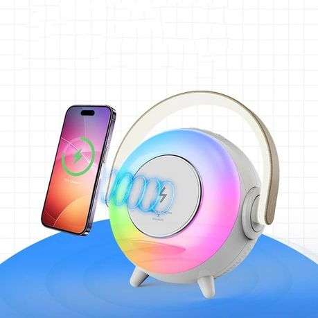 Wireless Charger RGB LED Flashing light Desk Lamp speaker