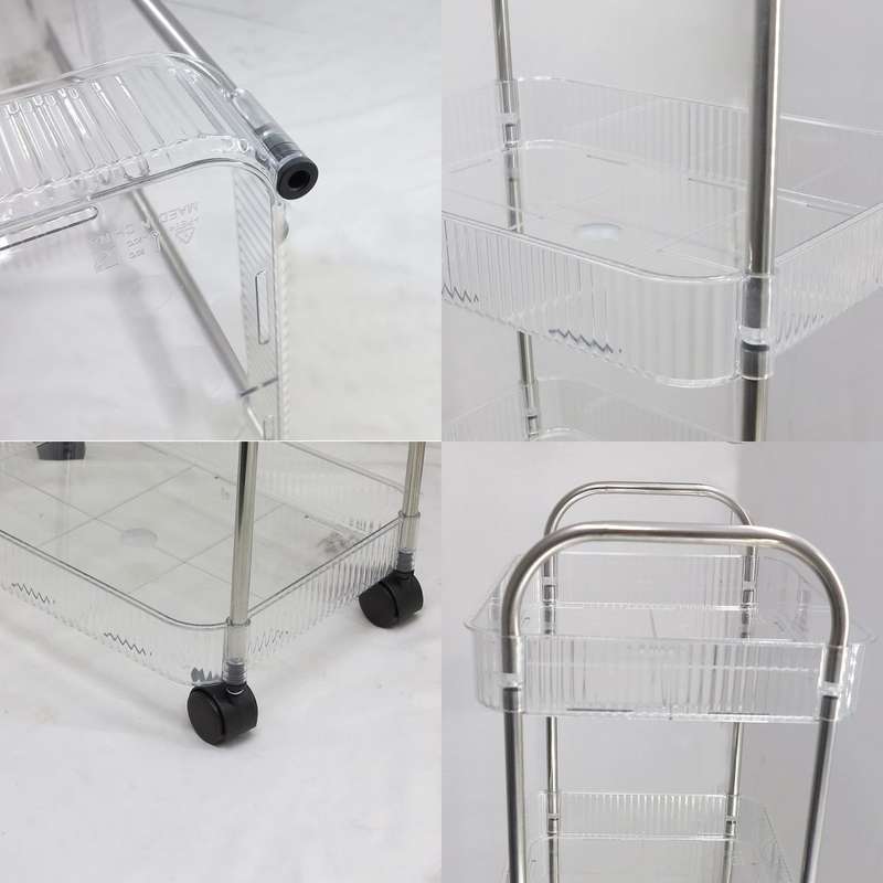 4 Tier Multipurpose Home Acrylic Storage Trolley with Wheels